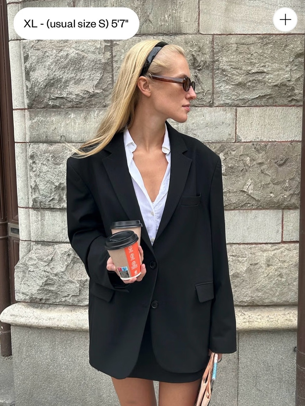 Djerf Avenue Black Oversized Forever Blazer in Black